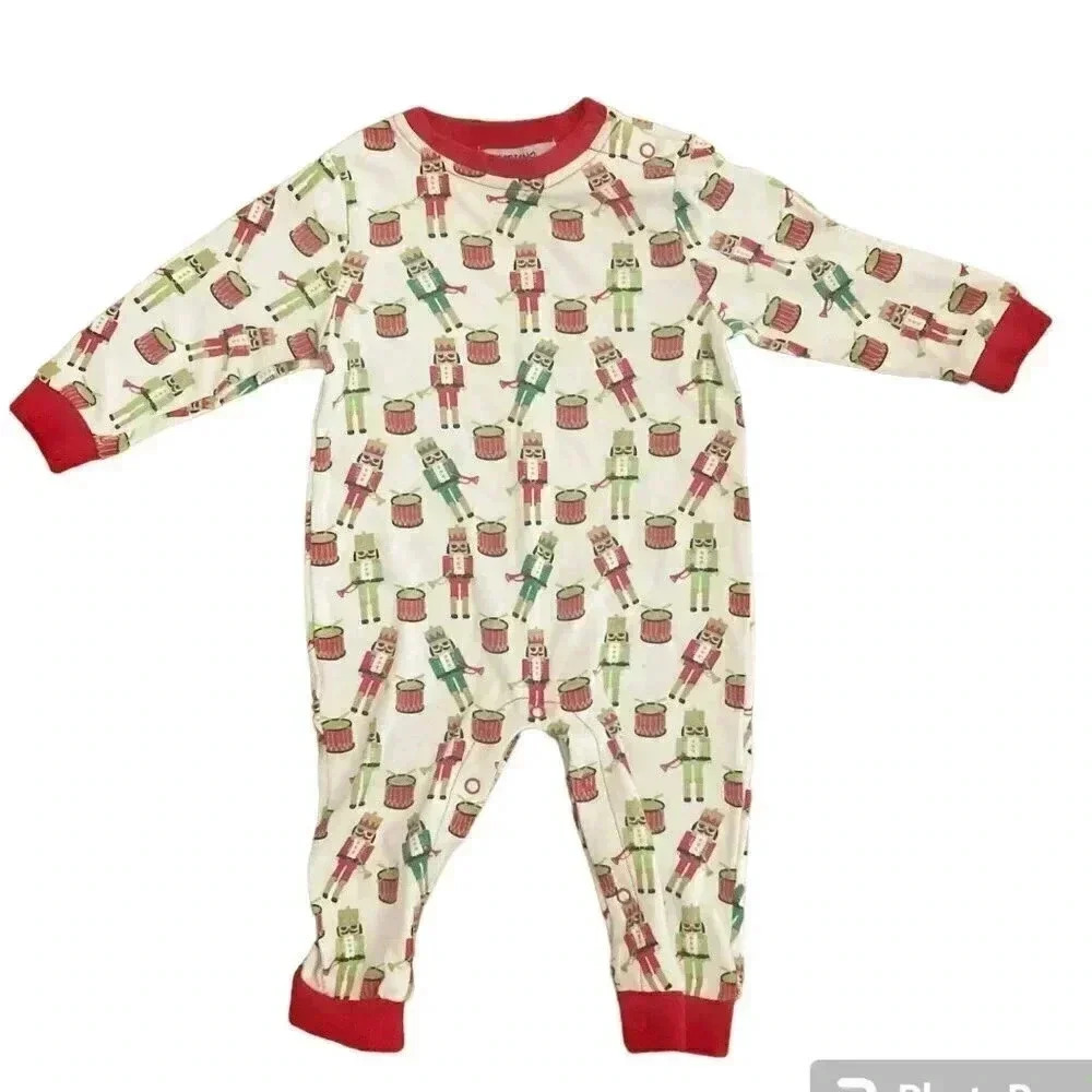 Christmas Nutcracker Baby Boy size 6 months Sleeper Romper Drummer Boy Boutique